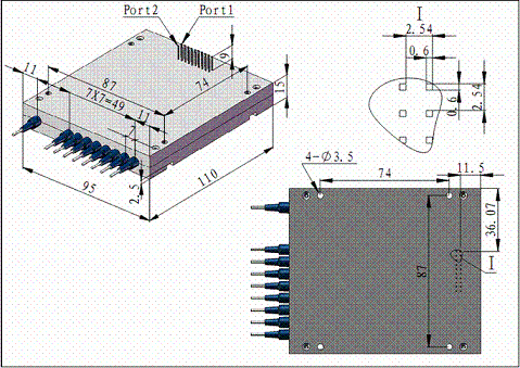 1×8 Optical Switch Module Size