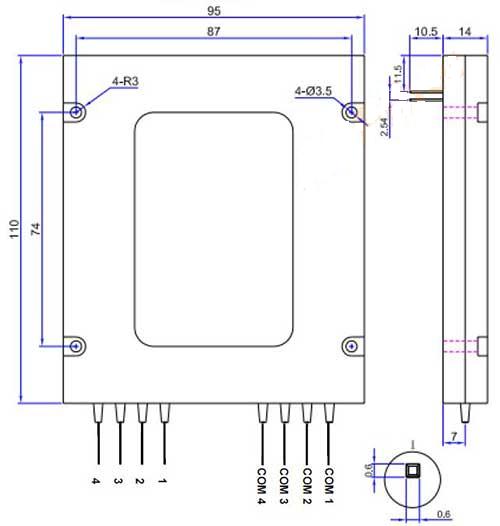 4x4 optical switch size